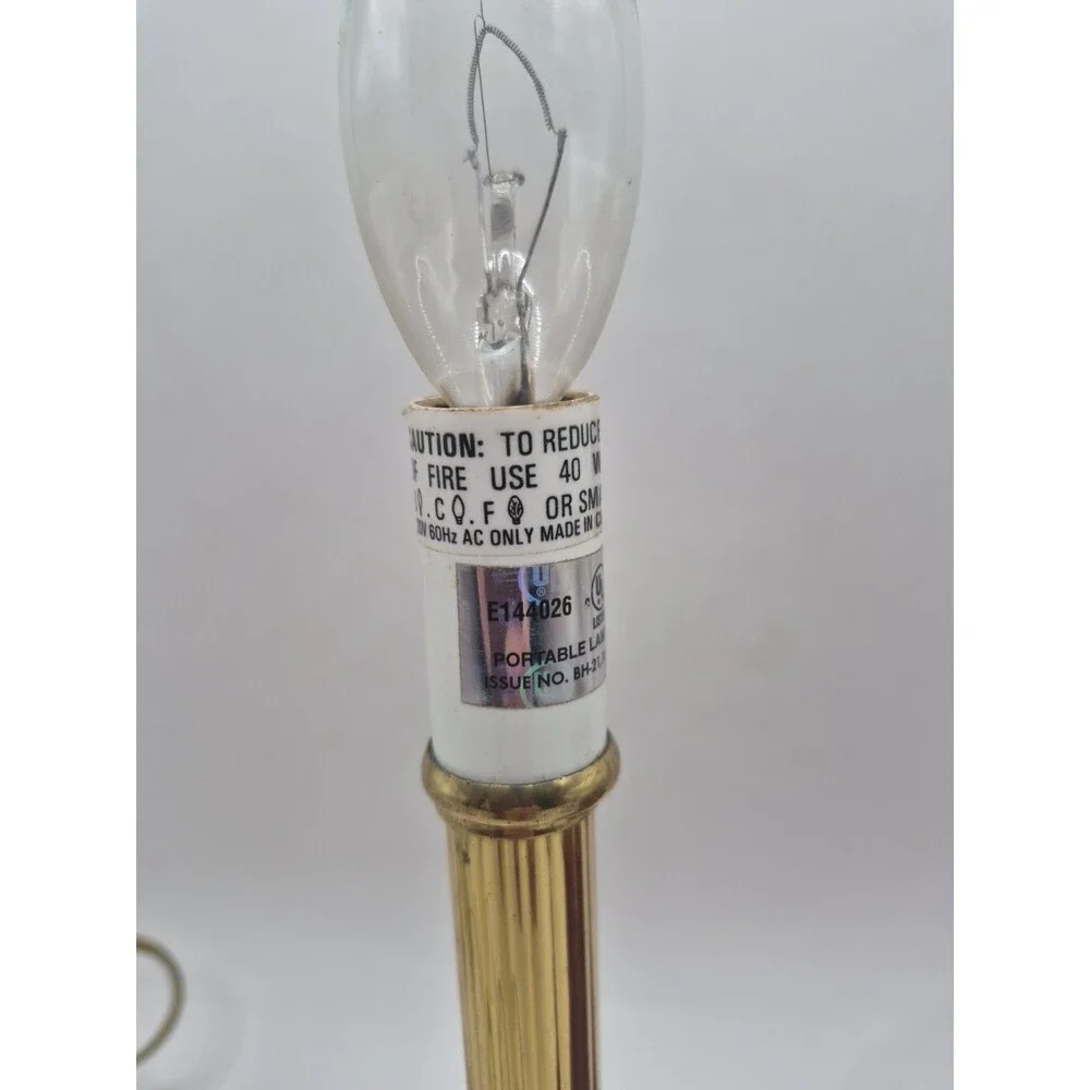 Vintage Small Brass Candlestick Lamp w/  Lamp Shade 13